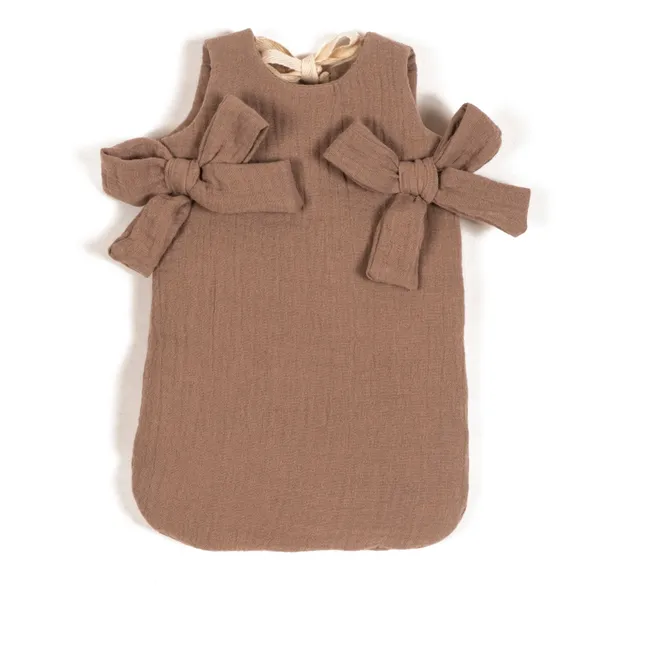 Sleeping bag for dolls cotton gauze | Mocha
