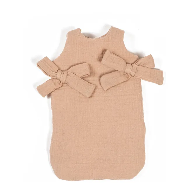 Sleeping bag for dolls cotton gauze | Latte