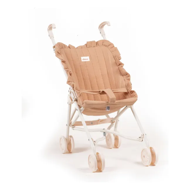 Puppenwagen für Puppen aus Baumwollgaze | Latte