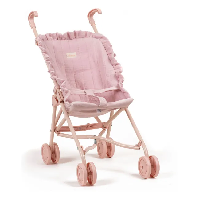 Puppenwagen für Puppen aus Baumwollgaze | Rosa