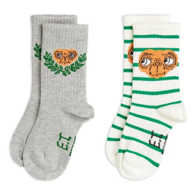 Lot de 2 Paires de Chaussettes E.T. Coton Bio | Gris chiné