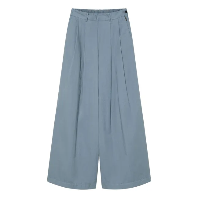 Pantalones de gabardina de algodón | Azul Gris