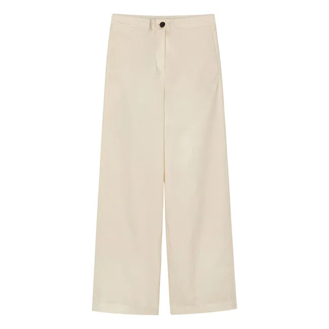 Pantalones de gabardina de algodón | Crema