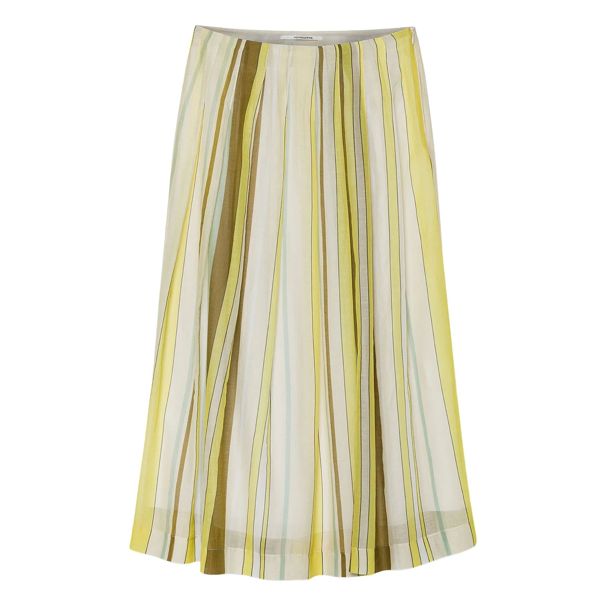 Pomandère Anise Green Silk And Cotton Muslin Skirt