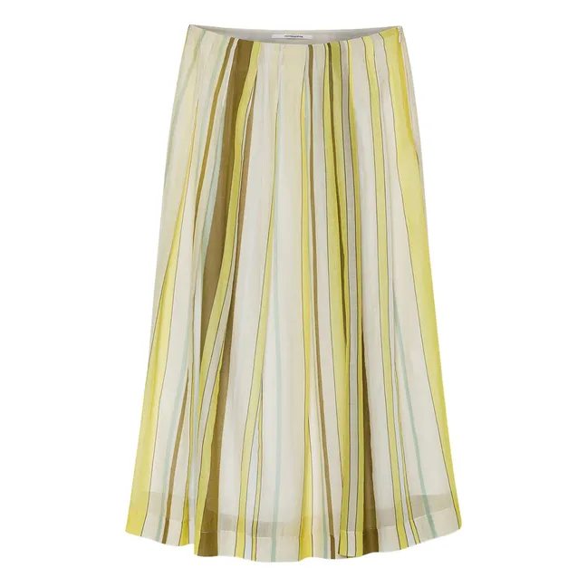 Silk and cotton muslin skirt | Anise green