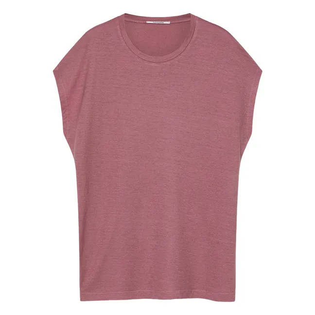 T-shirt Jersey de Coton et Lin | Mauve