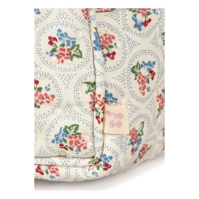 Borsa da toilette in cotone biologico Verone Blues | Bianco