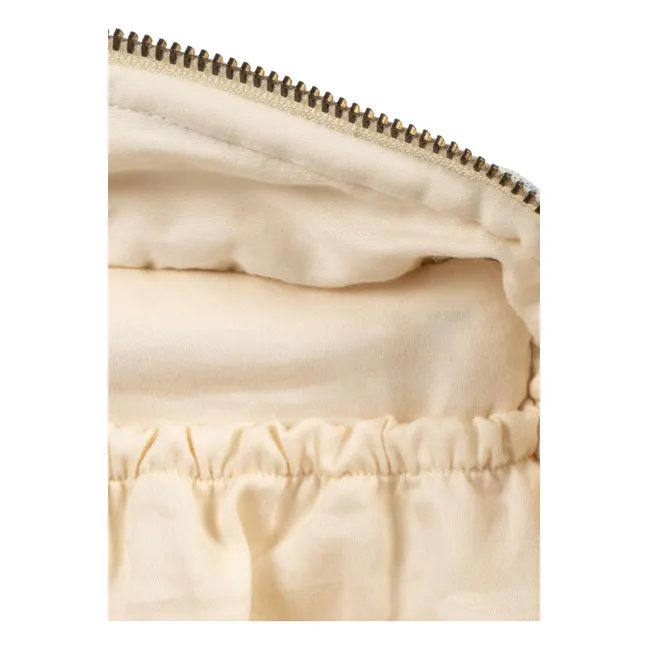 Borsa da toilette grande in cotone biologico Verone Blues | Bianco