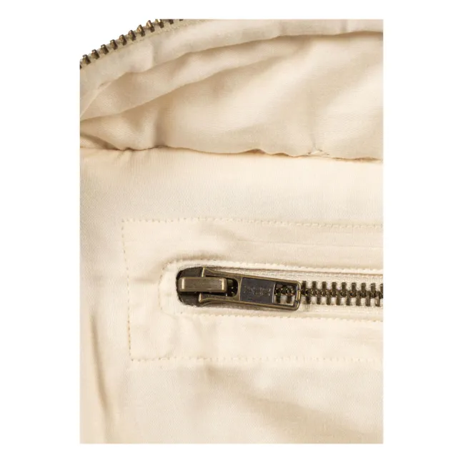 Grande trousse de toilette en coton bio Verone Blues | Blanc