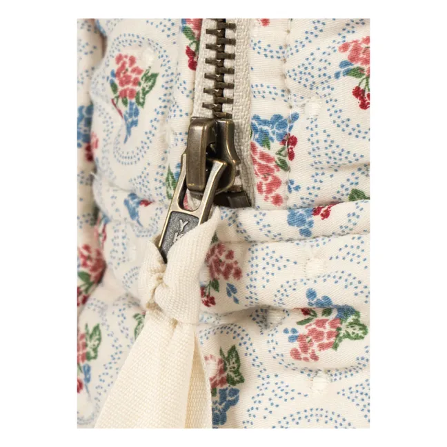 Borsa da toilette grande in cotone biologico Verone Blues | Bianco