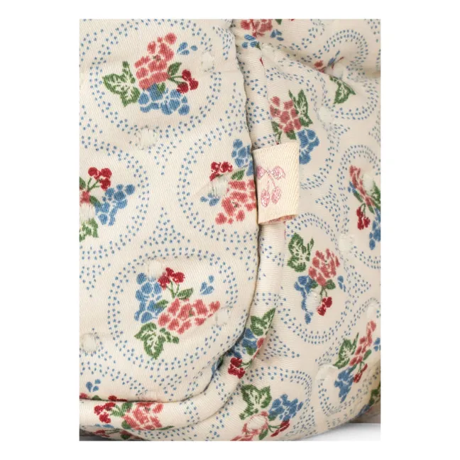 Borsa da toilette grande in cotone biologico Verone Blues | Bianco