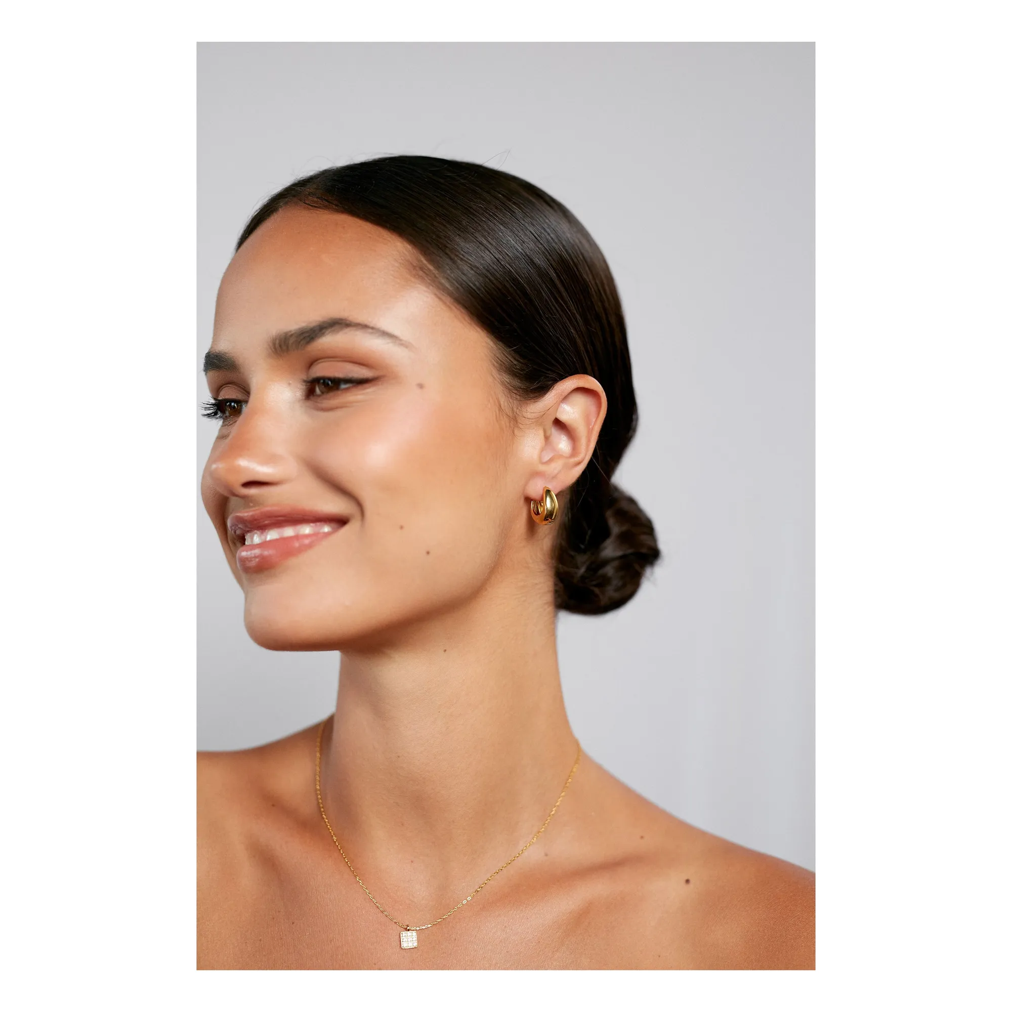 Boucles d'Oreilles Curve Petites | Doré- Image produit n°1