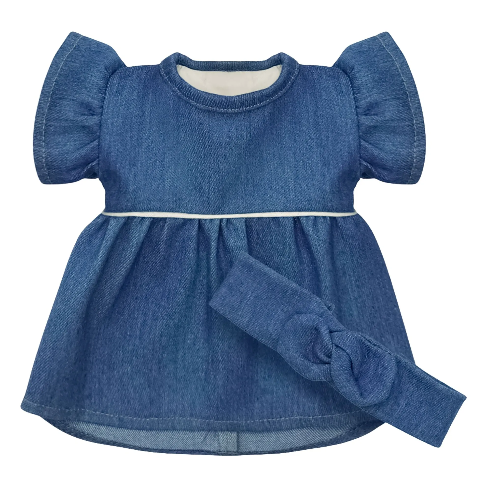 Minikane Denim Vestiaire Poupée - Daisy Dress And Cotton Gauze Headband