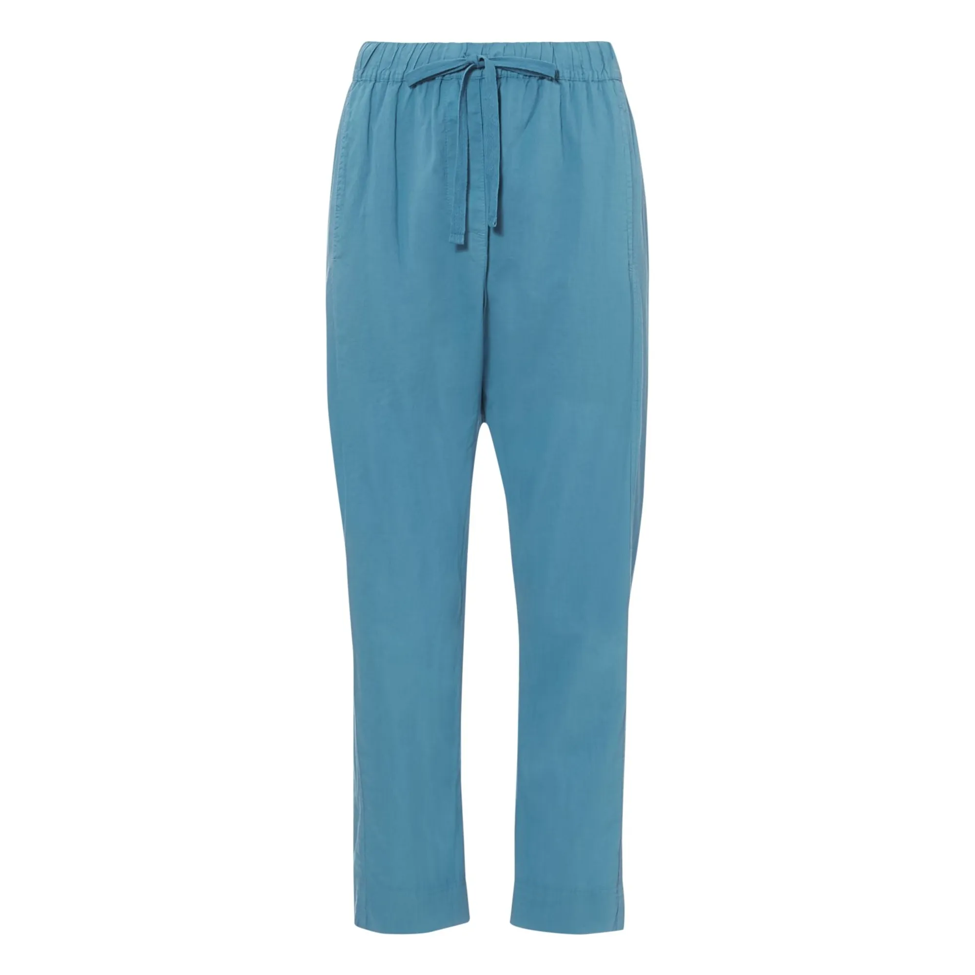 Xirena Peacock Blue Draper Cotton Poplin Trousers