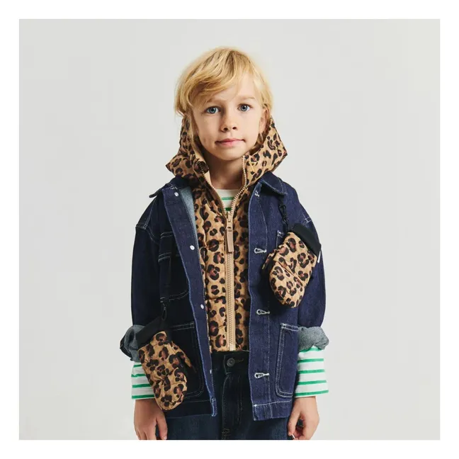 Exklusiv bei Fudoon X Smallable - Leopard Reversible Daunenjacke mit Kapuze | Braun
