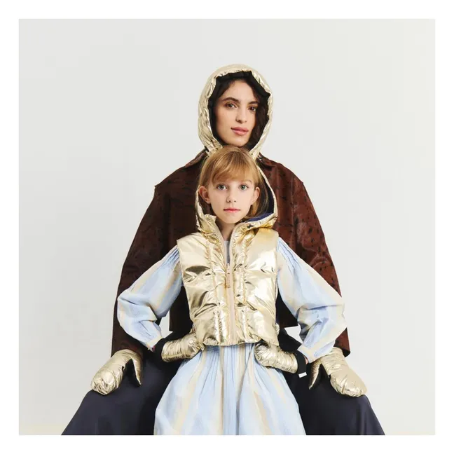 Exclusivité Fudoon X Smallable - Reversible hooded down jacket | Gold