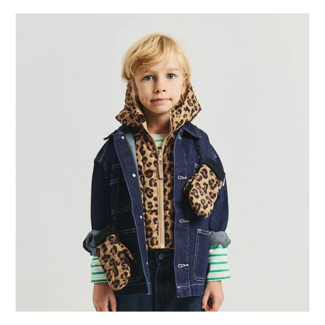 Exklusiv bei Fudoon X Smallable - Convertible Fäustlinge Mittens Leopard | Braun