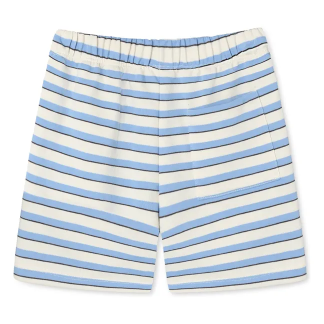 Pantalones cortos de algodón orgánico a rayas Alvin | Azul Cielo