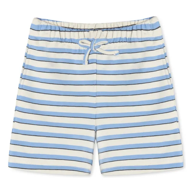 Pantalones cortos de algodón orgánico a rayas Alvin | Azul Cielo