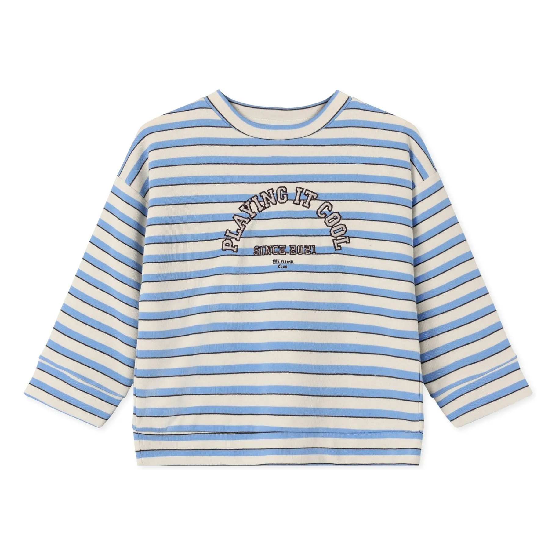 Sweat Alvin Rayé Coton Bio | Bleu ciel- Image produit n°0