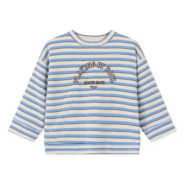 Sudadera de algodón orgánico a rayas Alvin | Azul Cielo