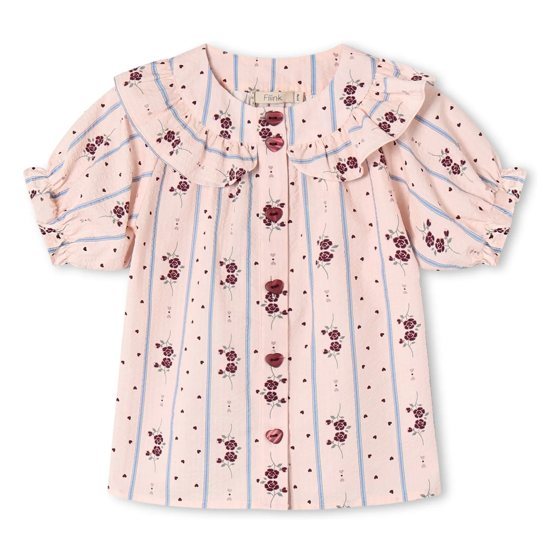 Fliink Pink Blouse Colombe Volants