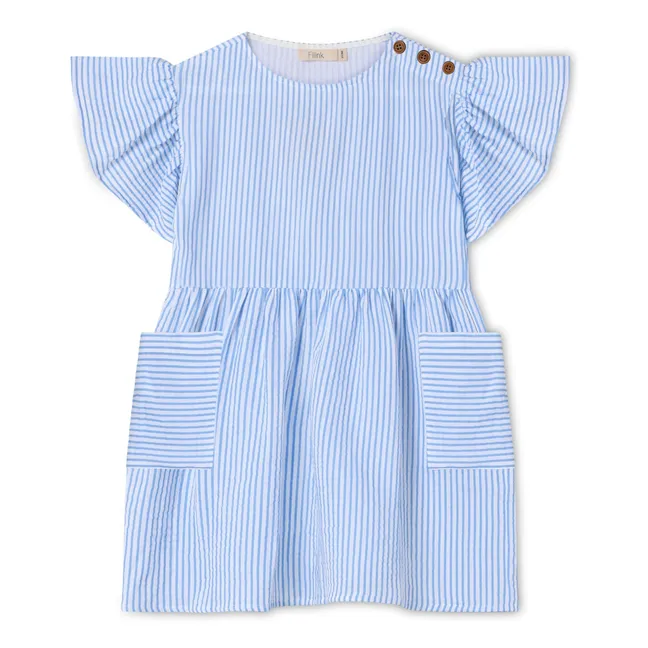 Striped Cha Cha Dress | Light blue