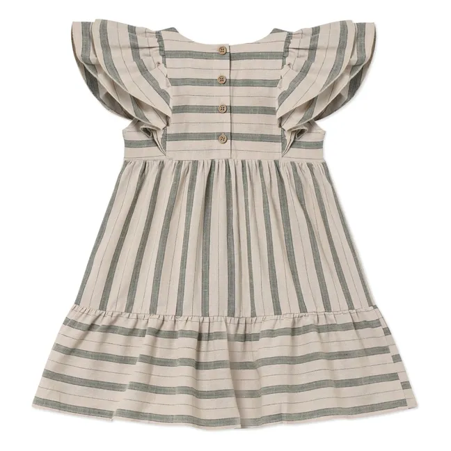 Vestido de lino a rayas Vira | Crudo