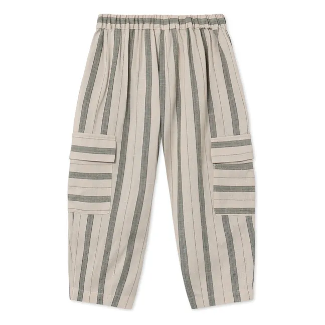 Pantalon Cargo Vira Rayé Lin