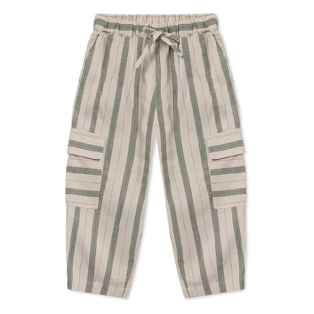 Vira Striped Linen Cargo Pants