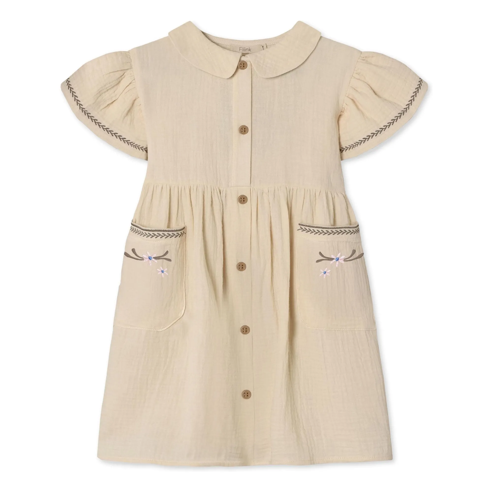 Fliink Ecru Amour Fleurs Dress