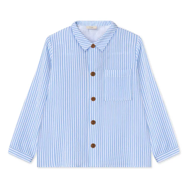 Striped Cha Cha Shirt | Light blue