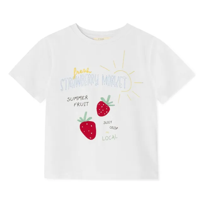 T-shirt Sommer Fraises Coton Bio | Blanc