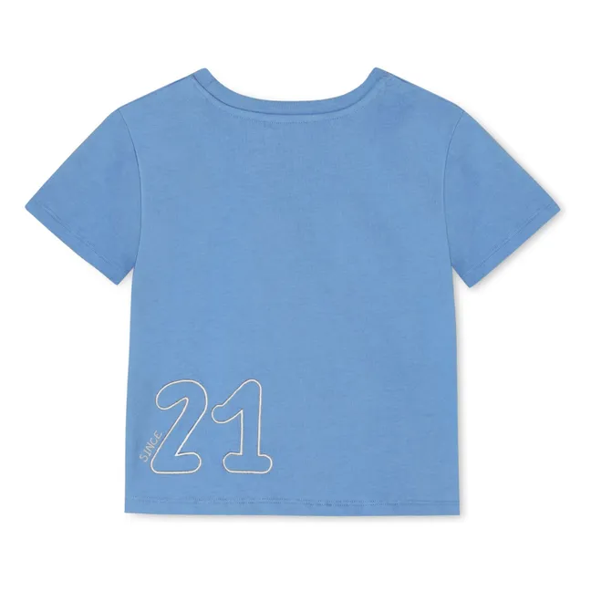 Sommer Club organic cotton T-shirt | Azure blue