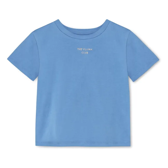 Camiseta de algodón orgánico Sommer Club | Azul Mar