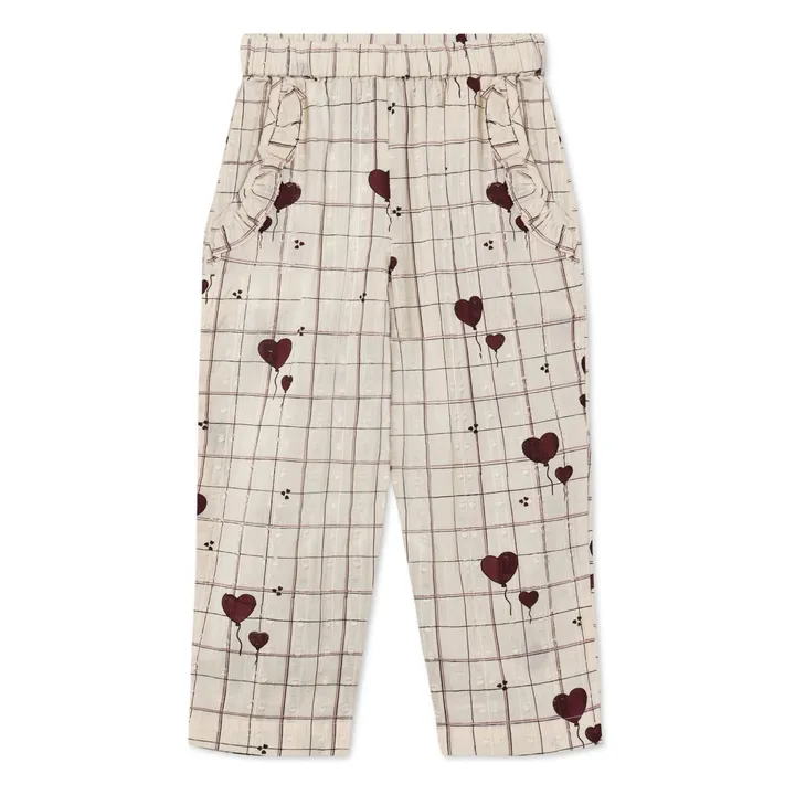 Pantalon Ilove Carreaux | Ecru- Image produit n°0