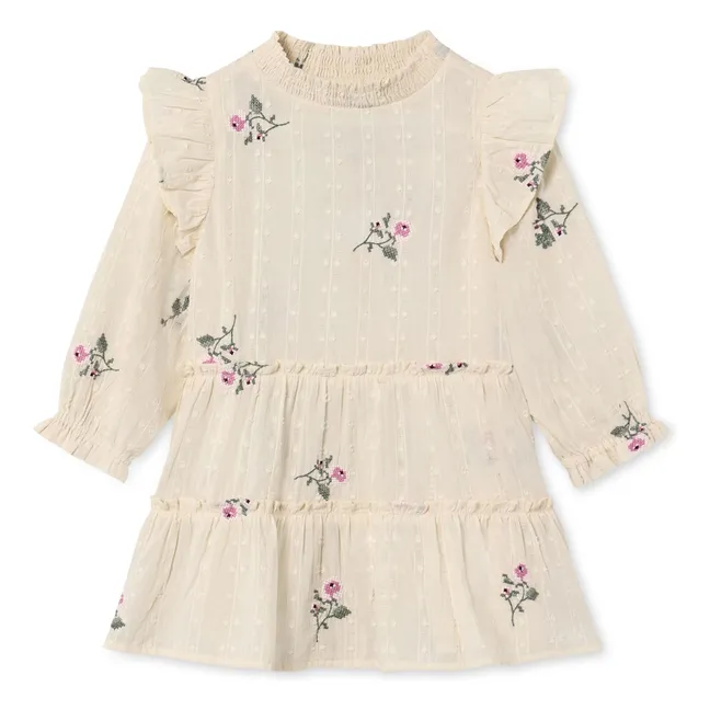 Vestido Flower Dobby | Crudo
