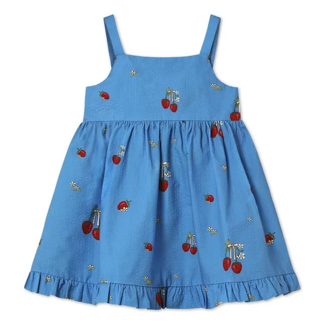Vestido de tirantes Elma Fraises | Azul Mar