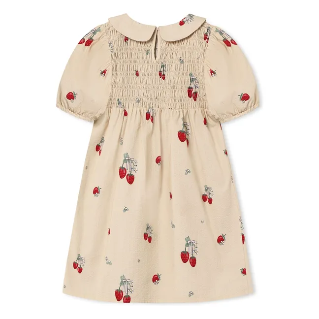 Elma Strawberry Dress | Ecru