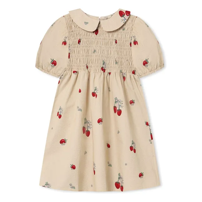 Elma Strawberry Dress | Ecru
