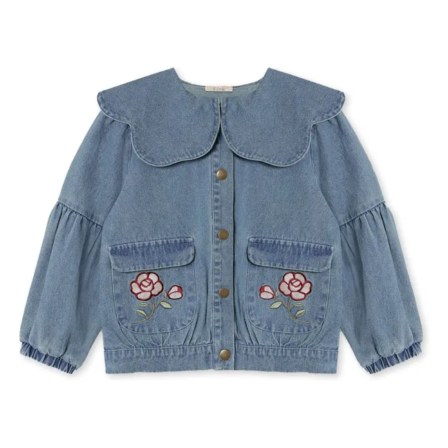 Veste Denim Don Fleurs | Bleu Clair