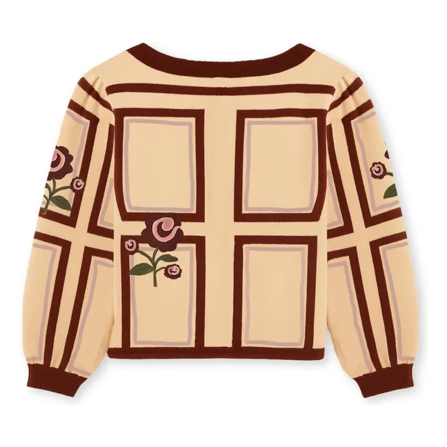 Charlotte Flowers Organic Cotton Cardigan | Ecru