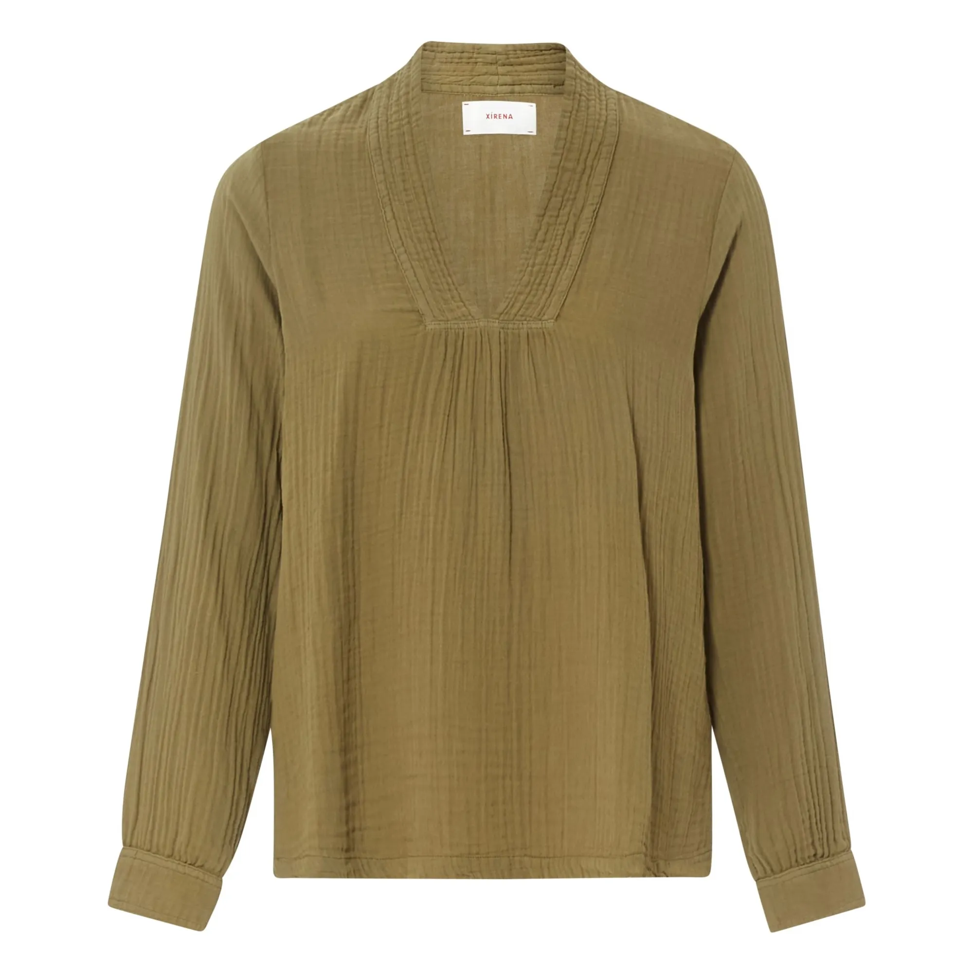 Xirena Khaki Hutton Blouse