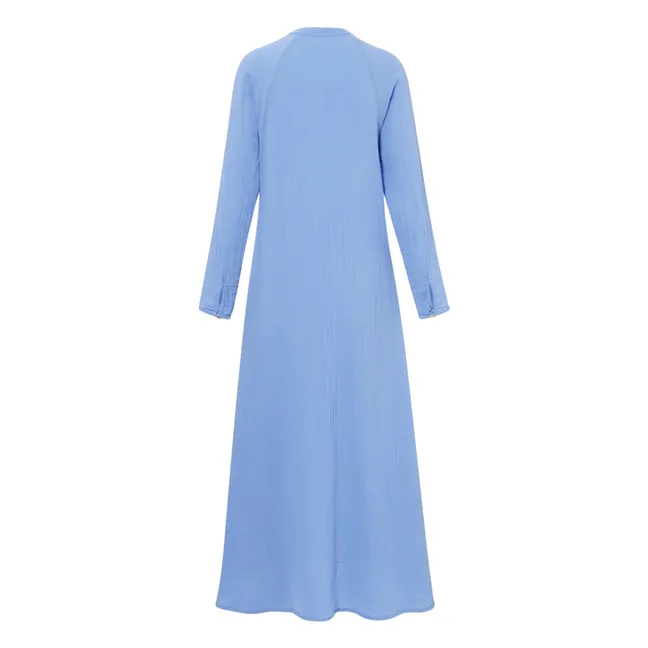 Vestido de gasa de algodón Tabitha | Azul