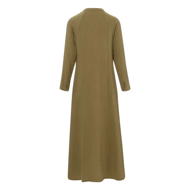 Kleid Tabitha Gaze aus Baumwolle | Khaki