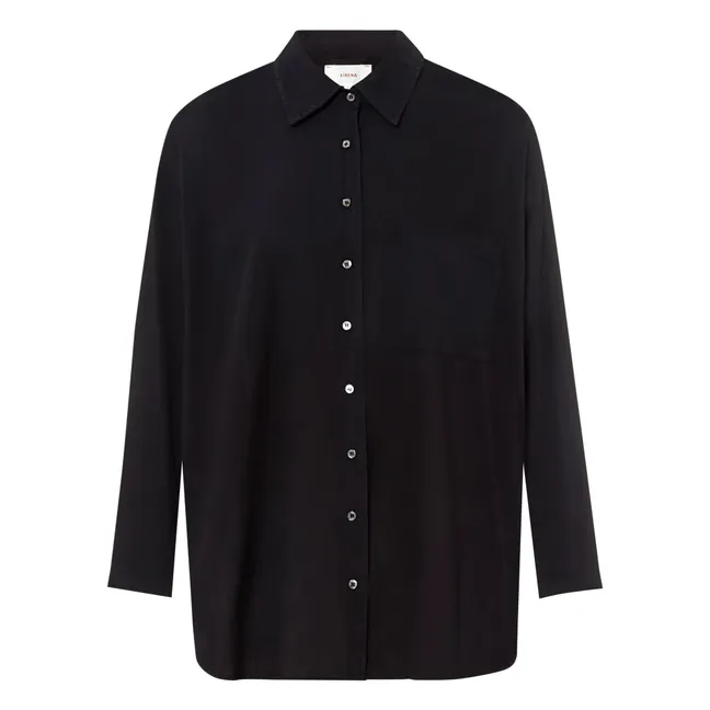 Camisa Sydney de popelina de algodón | Negro