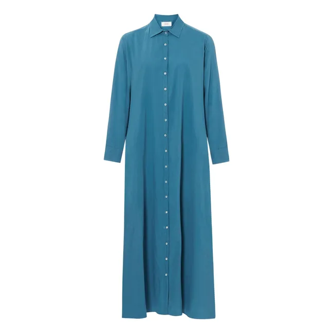 Vestido de popelina de algodón Boden | Azul Pavo Real