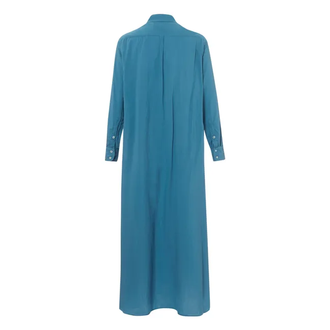 Robe Boden Popeline de Coton | Bleu paon