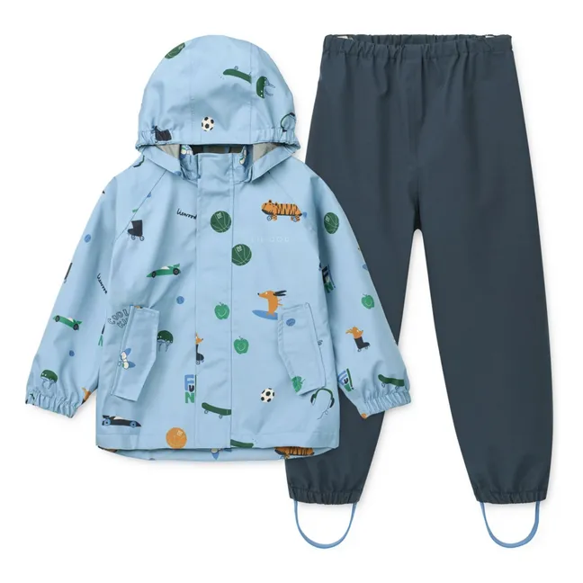 Set de lluvia de fibra reciclada Pedia Tigre | Azul