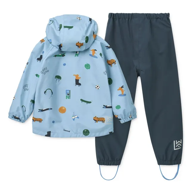 Ensemble de Pluie Pedia Tigre Fibres Recyclées | Bleu